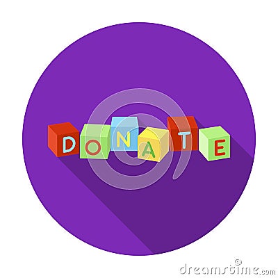 Toys donation icon in flat style isolated on white background. Charity and donation Vector Illustration