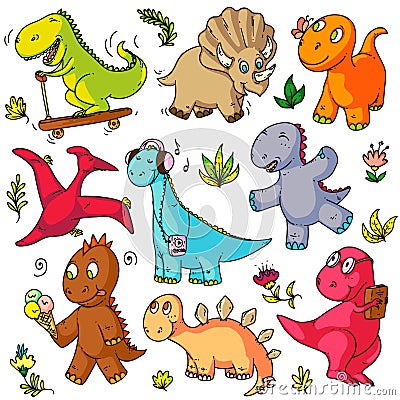 Toys doodles. Funny children toys object sketches Stock Photo