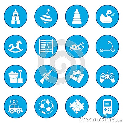 Toys icon blue Vector Illustration