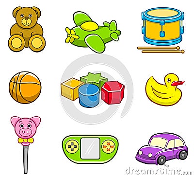Toys Icon Set Vector Illustration
