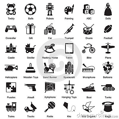 Toys icon set Vector Illustration