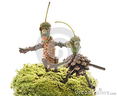 Toys made from natural materials Stock Photo