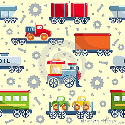 Toys railway seamless pattern Stock Photo