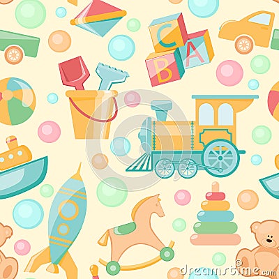 Toys seamless pattern Cartoon Illustration