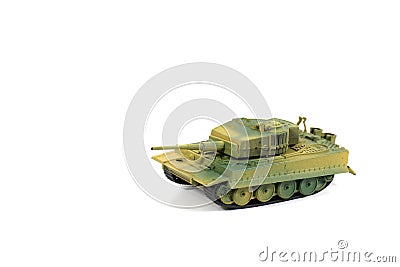 Toys Tank plastic on white background, War, fight army soldier t Stock Photo