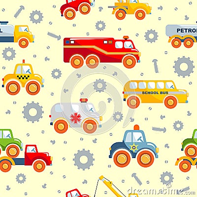 Toys transport seamless pattern Stock Photo