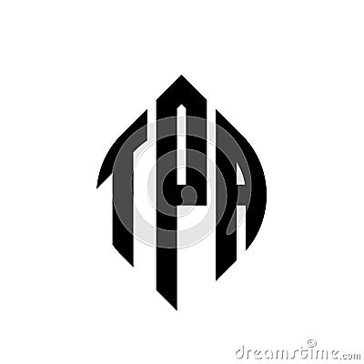TPA circle letter logo design with circle and ellipse shape. TPA ellipse letters with typographic style. The three initials form a Vector Illustration