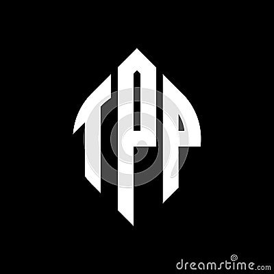 TPP circle letter logo design with circle and ellipse shape. TPP ellipse letters with typographic style. The three initials form a Vector Illustration