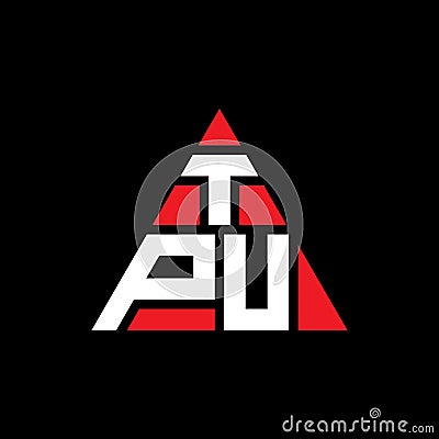 TPU triangle letter logo design with triangle shape. TPU triangle logo design monogram. TPU triangle vector logo template with red Vector Illustration