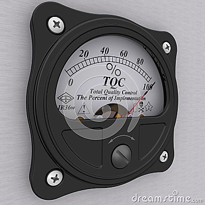 TQC. Total Quality Control indicator. The percent of implementation Stock Photo