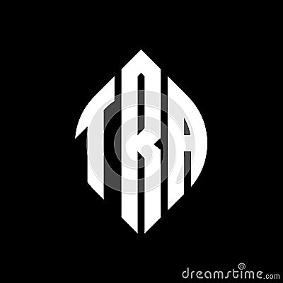 TRA circle letter logo design with circle and ellipse shape. TRA ellipse letters with typographic style. The three initials form a Vector Illustration