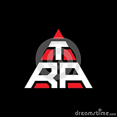 TRA triangle letter logo design with triangle shape. TRA triangle logo design monogram. TRA triangle vector logo template with red Vector Illustration
