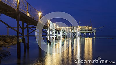 Trabucco in a blue background Stock Photo