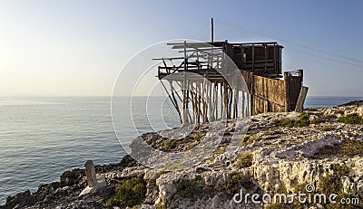 Trabucco of Vieste - Peschici, Gargano Stock Photo