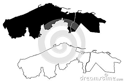 Trabzon City Republic of Turkey, Black Sea Region map vector illustration, scribble sketch City of Trebizond map Vector Illustration