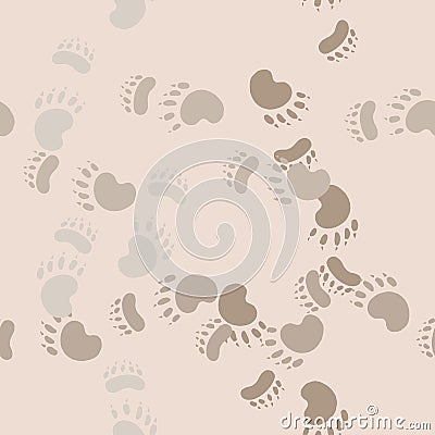 Trace the bear paw. Vector Illustration