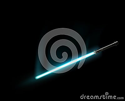 A trace from a swing of a laser sword of a sword..A futuristic sword with a light blade Vector Illustration