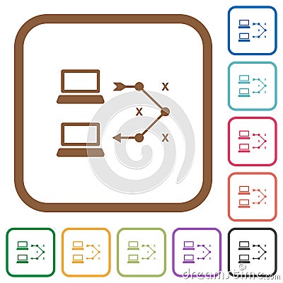 Traceroute remote computer simple icons Stock Photo