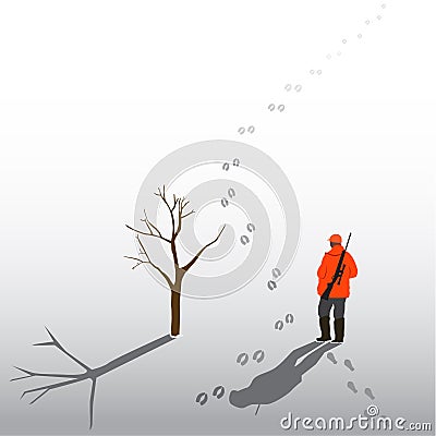 Traces of animals in snow Vector Illustration