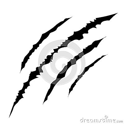 Traces of claw scratches. Vector Illustration