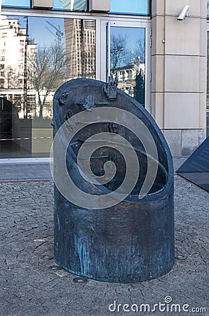 Traces of Jewish Warsaw - Ghetto fighters monument Editorial Stock Photo