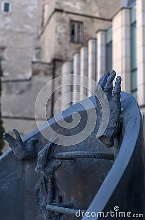 Traces of Jewish Warsaw - Ghetto fighters monument Editorial Stock Photo