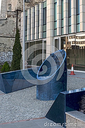 Traces of Jewish Warsaw - Ghetto fighters monument Editorial Stock Photo
