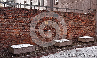 Traces of the Jewish Warsaw - Ghetto wall Editorial Stock Photo