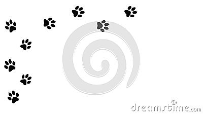 Paw Prints Animal Walking on Frame the White Space. Stock Video - Video of  animation, motion: 142156201