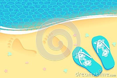 Traces on sand Vector Illustration