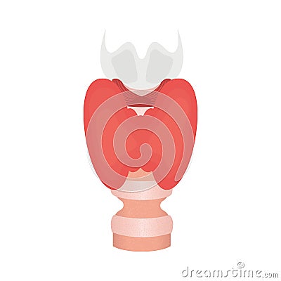 Trachea narrowing awareness icon of tracheal stenosis Vector Illustration