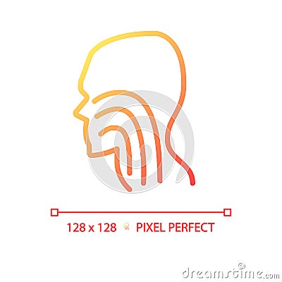 Trachea pixel perfect gradient linear vector icon Vector Illustration