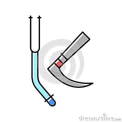 tracheal intubation tools color icon vector illustration Vector Illustration