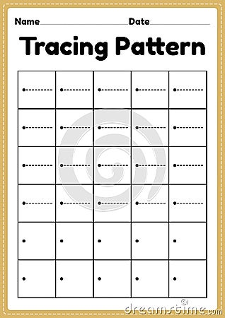 Tracing pattern sleeping lines worksheet for kindergarten, preschool and Montessori school kids to improve handwriting practice Vector Illustration