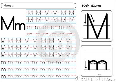 Tracing Worksheet -Mm Vector Illustration