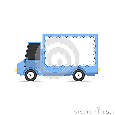 Blue track with banner. Vector illustration for gps, logistics, comerce, service concept. Vector Illustration