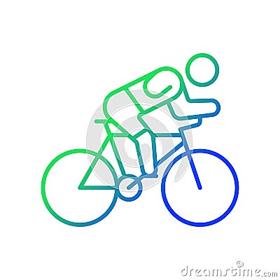 Track cycling gradient linear vector icon Vector Illustration