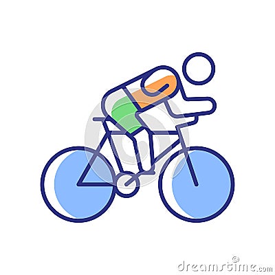 Track cycling RGB color icon Vector Illustration