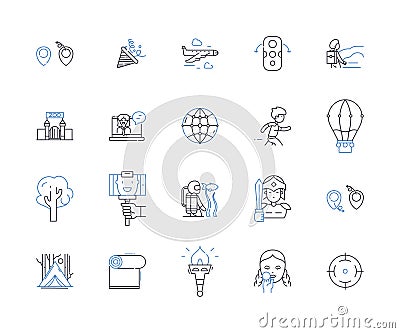 Track and field events line icons collection. Sprinting, Hurdling, Jumping, Throwing, Pole-vaulting, Long-distance, High Vector Illustration