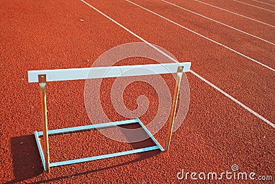Track and Field Hurdle Stock Photo