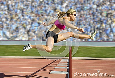 Track and Field Hurdler Athlete Stock Photo