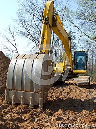 Track Hoe Construction Excavator Stock Photo