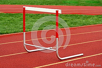 Track hurdle Stock Photo