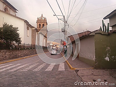 Track near church Editorial Stock Photo