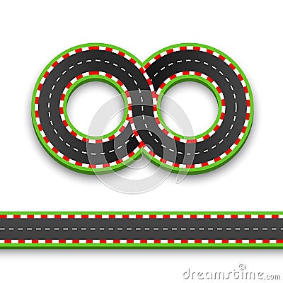 Track road infinity, Road vector highway, Vector illustration, speedway background. Vector Illustration