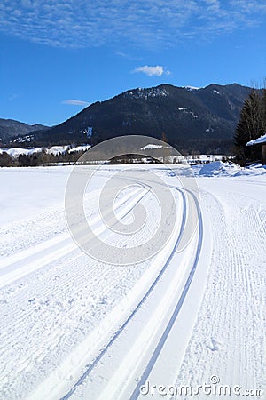 Track in the snow Stock Photo