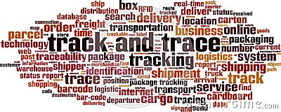 Track and trace word cloud Vector Illustration