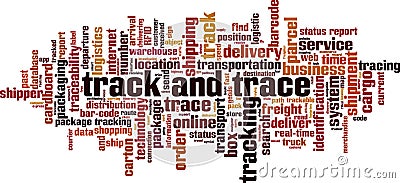 Track and trace word cloud Vector Illustration