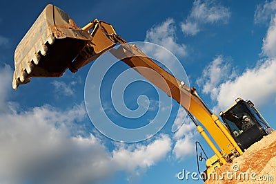 Track-type loader excavator at Stock Photo