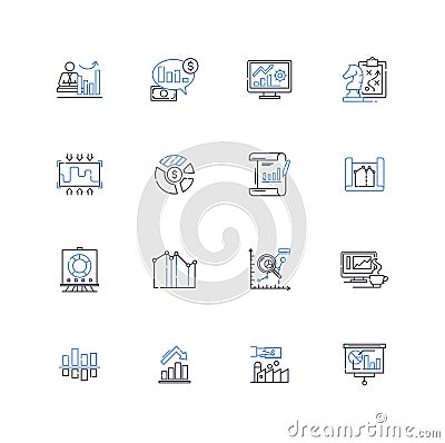 Trackers monitors line icons collection. Sensors, Devices, Instrumentation, Gadgets, Detectors, Analyzers, Observers Vector Illustration